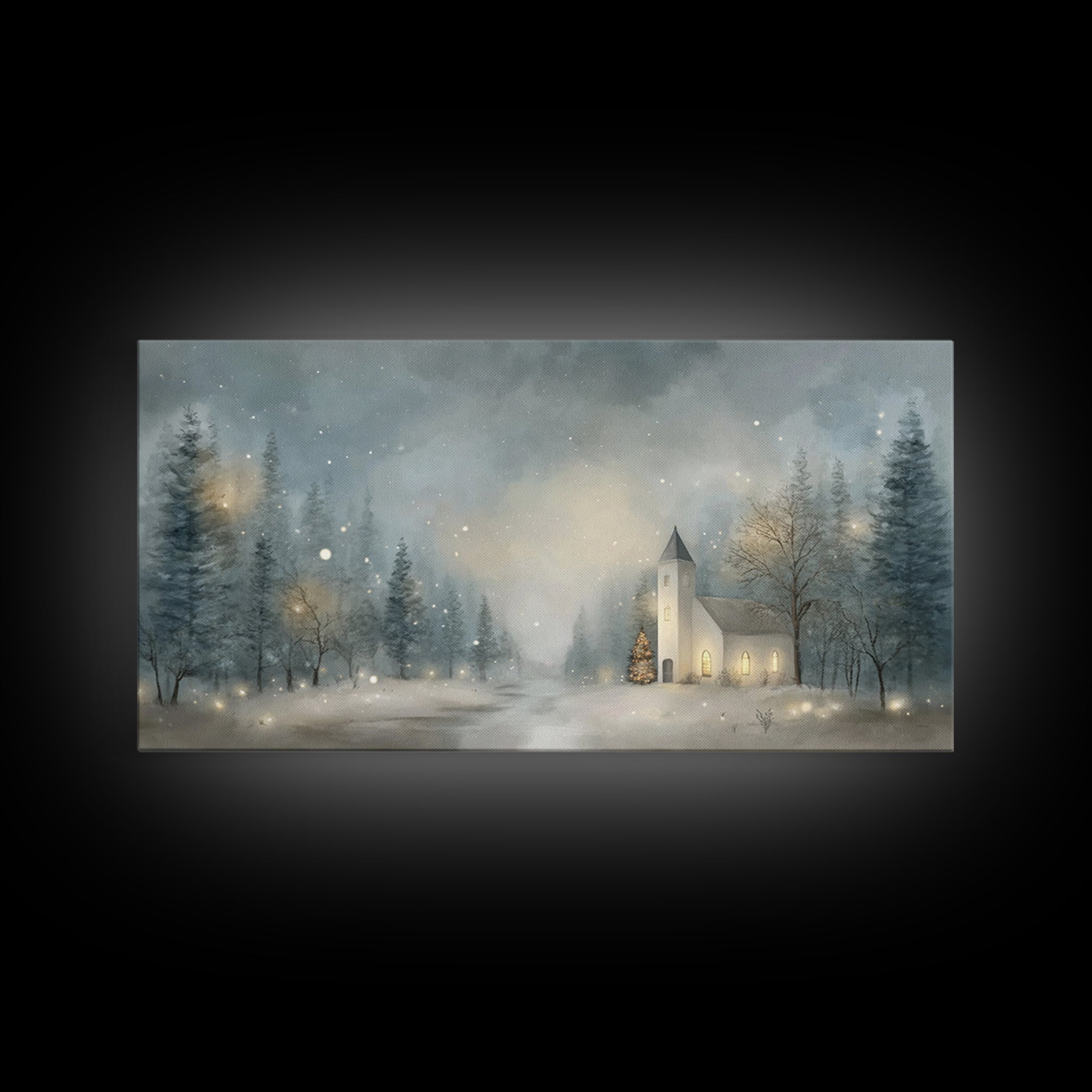 Winter Sanctuary – Framed Canvas Print – Christmas Art – Christian Wall Art – Christmas Canvas Wall Art – Framed Christmas Art – Christian