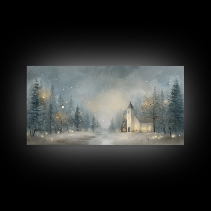 Winter Sanctuary – Framed Canvas Print – Christmas Art – Christian Wall Art – Christmas Canvas Wall Art – Framed Christmas Art – Christian