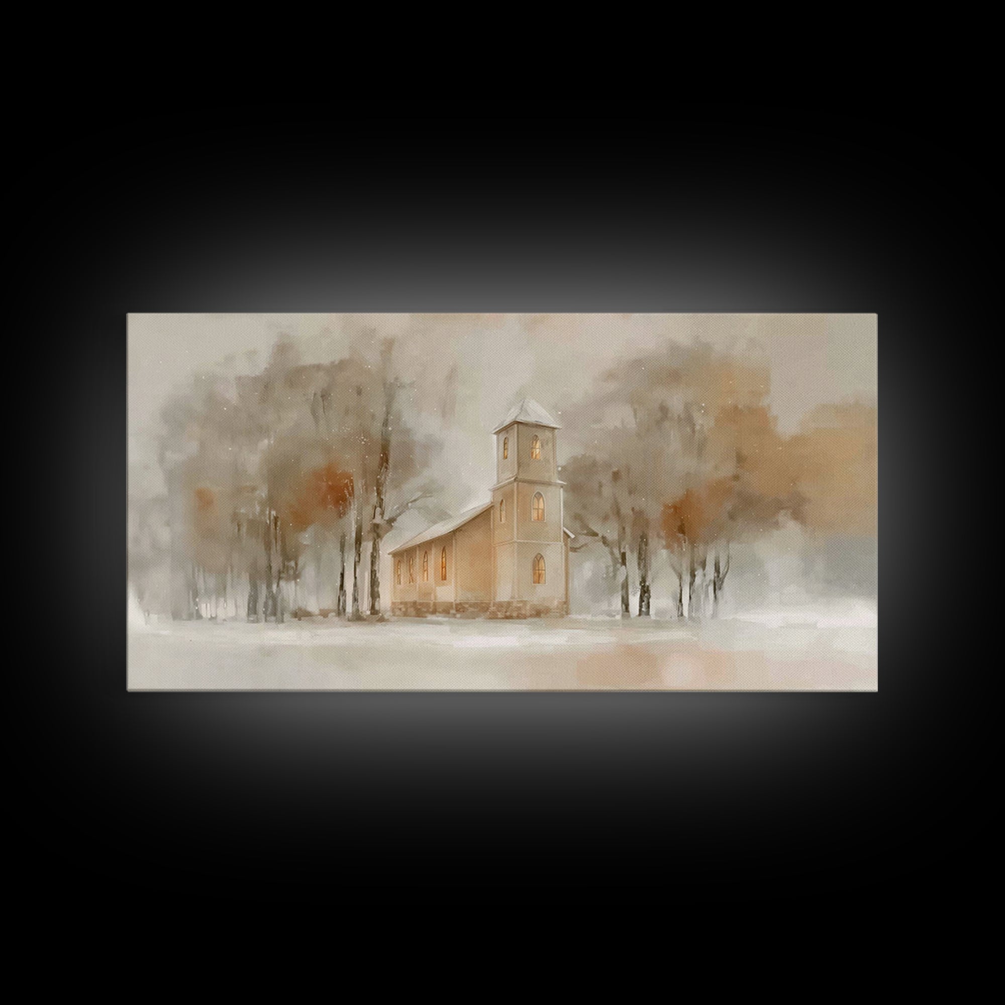 Holy Twilight – Framed Canvas Print – Christian Wall Art – Christmas Art Prints – Christian Art Canvas – Moody Christmas Art – Christian Ch
