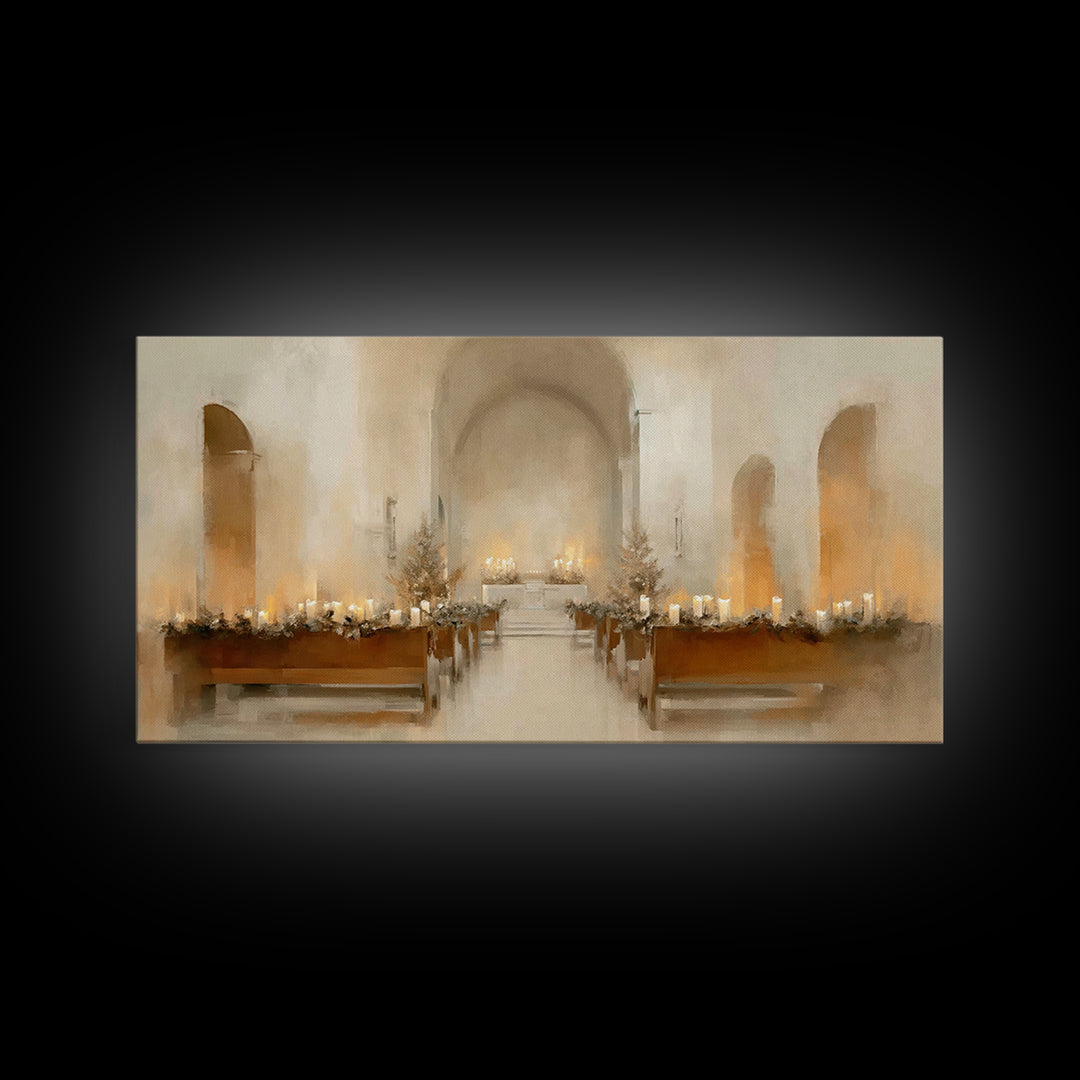 Quiet Sanctuary Peace – Framed Canvas Print – Christian Art – Minimalist Christian Art – Christmas Art Prints – Christian Decorations – Mod