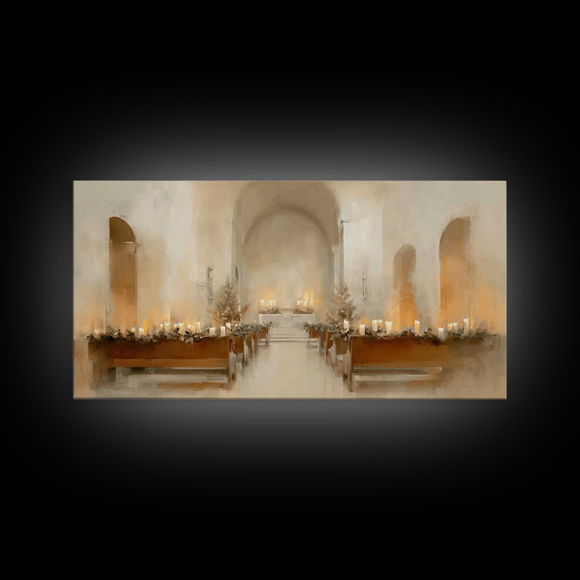 Quiet Sanctuary Peace – Framed Canvas Print – Christian Art – Minimalist Christian Art – Christmas Art Prints – Christian Decorations – Mod