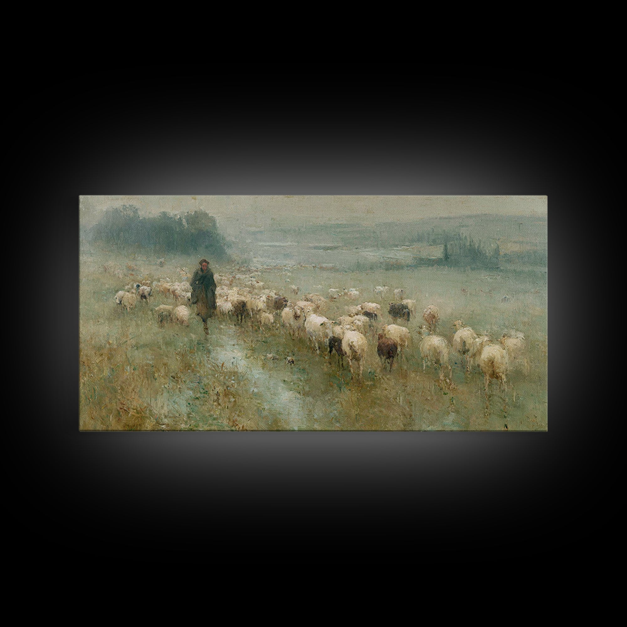 Shepherd’s Path – Framed Canvas Print – Christian Art – Christian Painting – Christian Wall Art – Subtle Christian Art – Christian Art Canv
