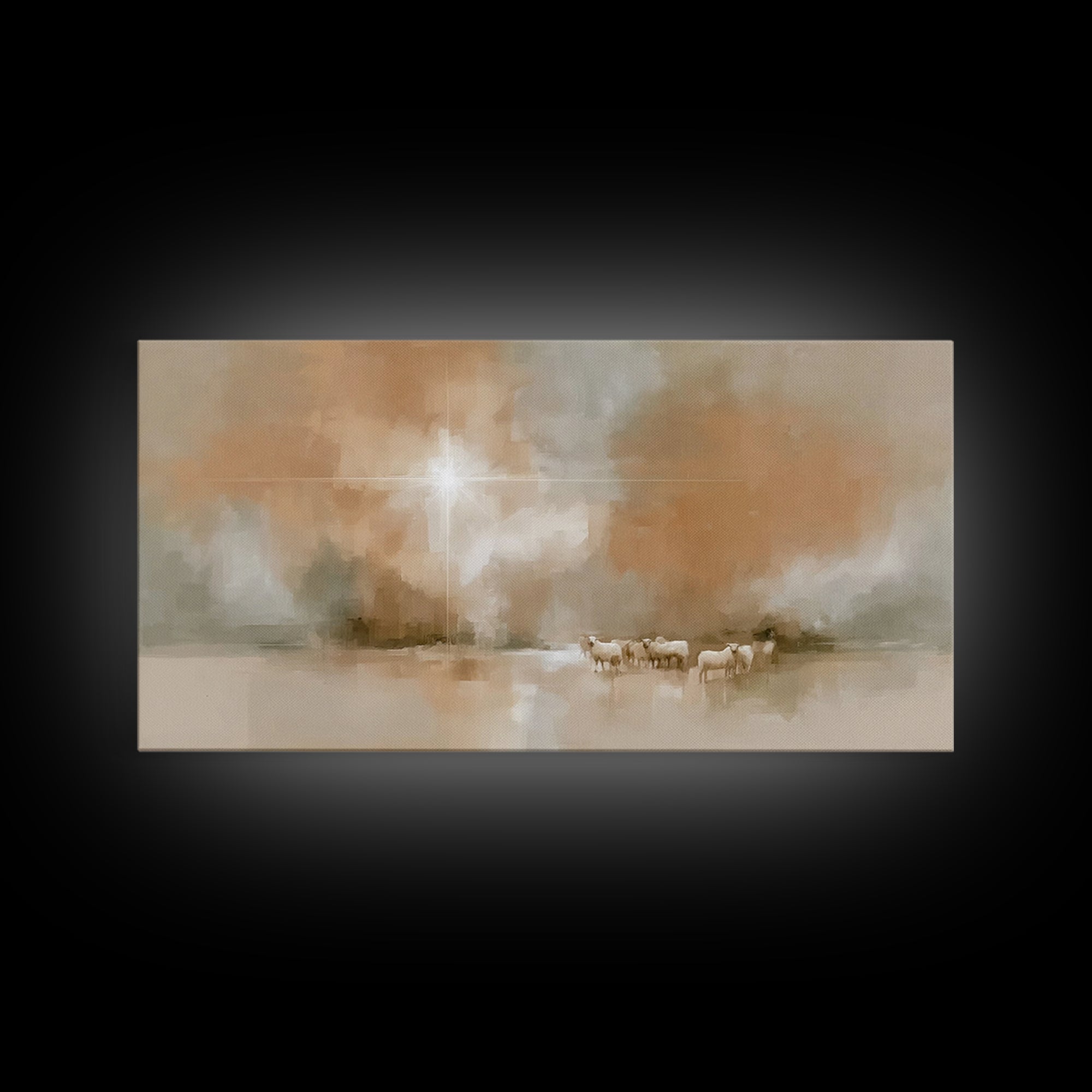 Bethlehem Light – Framed Canvas Print – Christian Art Canvas – Modern Christian Art – Christmas Wall Art – Jesus Painting