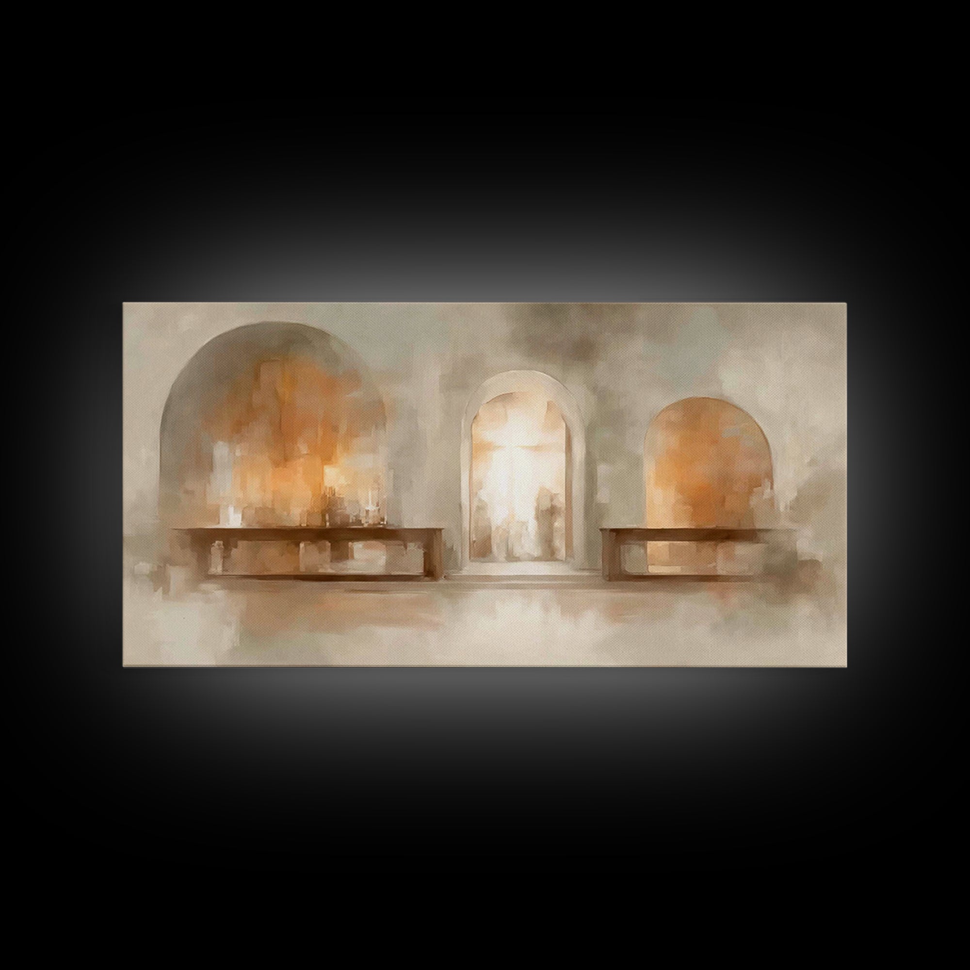 Sanctuary Glow – Framed Canvas Print – Christian Art – Christian Art Painting – Minimalist Christian Art – Christian Wall Art – Christian G