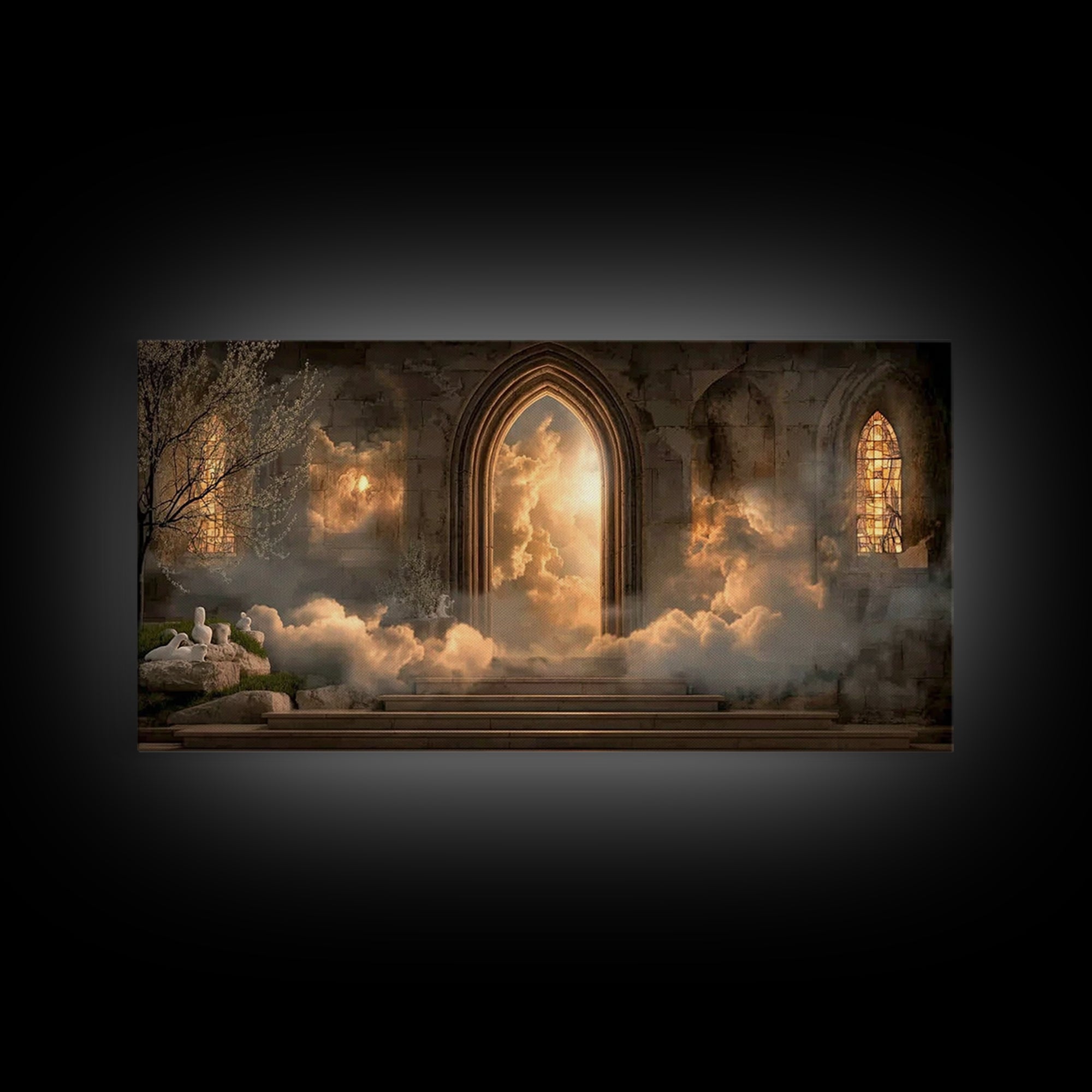 Eternal Dawn – Framed Canvas Print – Christian Art Canvas – Moody Christian Art – Christian Wall Art – Christian Art Work – Christian Decor