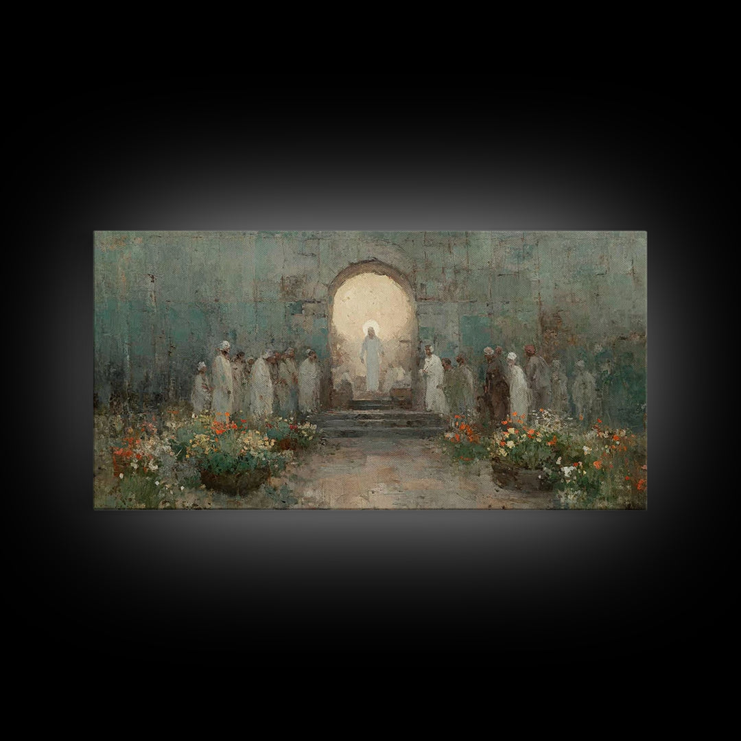 Holy Gathering – Framed Canvas Print – Christian Painting – Vintage Christian Art – Christian Wall Art – Christian Art Canvas – Christian G