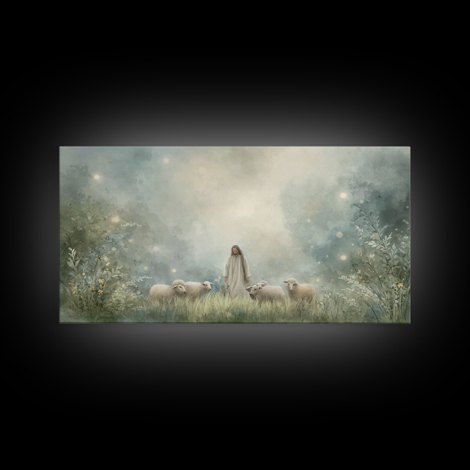 Gentle Shepherd – Framed Canvas Print – Christian Art Canvas – Jesus Wall Art – Modern Christian Art – Christian Painting – Christian Decor