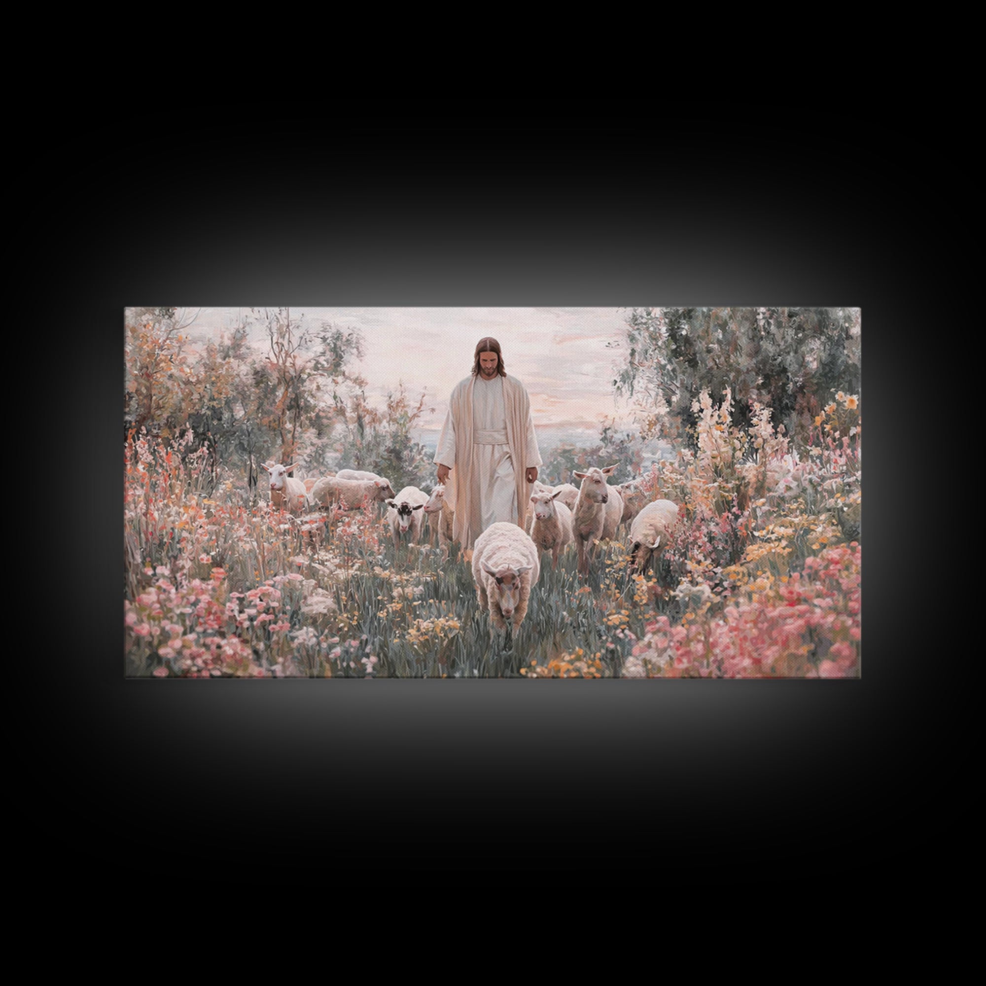 Grace In Bloom | Framed Canvas Print | Christian Wall Art | Jesus Painting | Christian Art Print | Modern Christian Art | Christian Gift Id