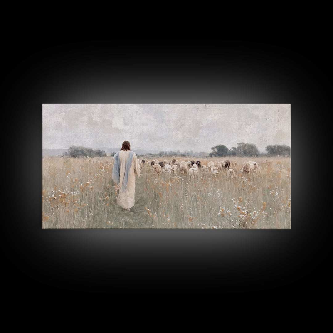 Field Of Mercy | Framed Canvas Print | Christian Art Canvas | Jesus Painting | Christian Wall Art | Modern Christian Painting | Christian D