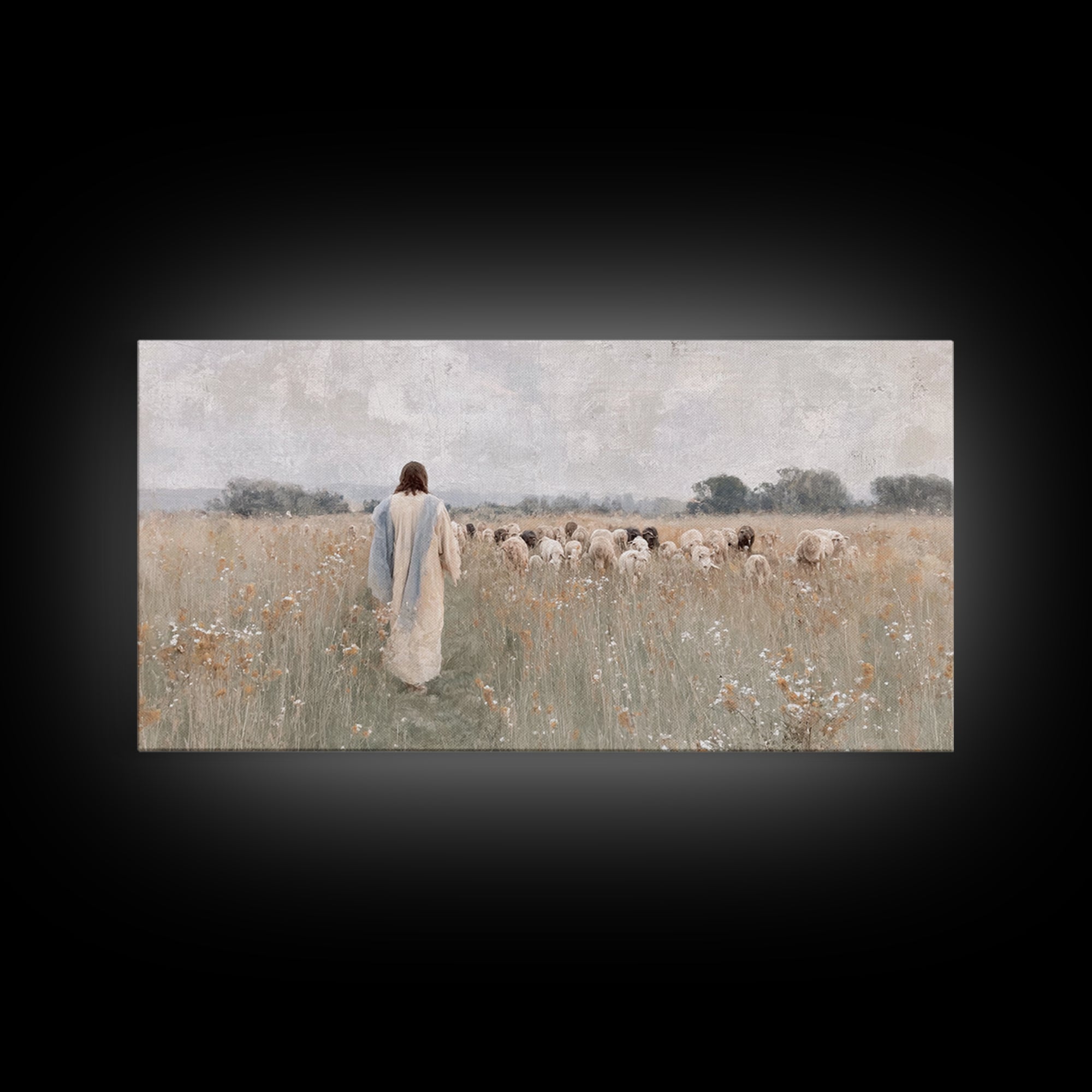 Field Of Mercy | Framed Canvas Print | Christian Art Canvas | Jesus Painting | Christian Wall Art | Modern Christian Painting | Christian D