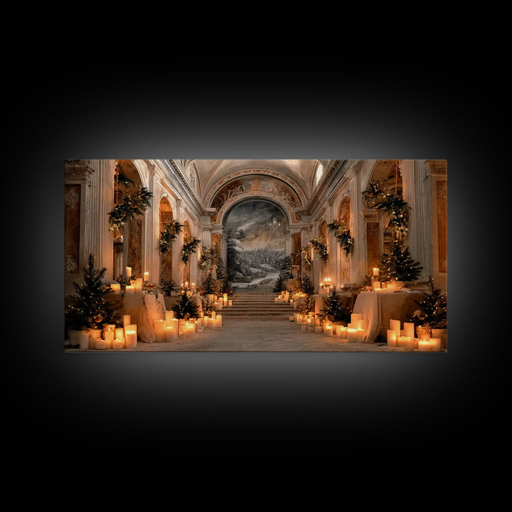 Blessed Candle Vigil – Framed Canvas Print – Christian Wall Art – Modern Christian Art – Christmas Canvas Wall Art – Christian Gift Ideas –