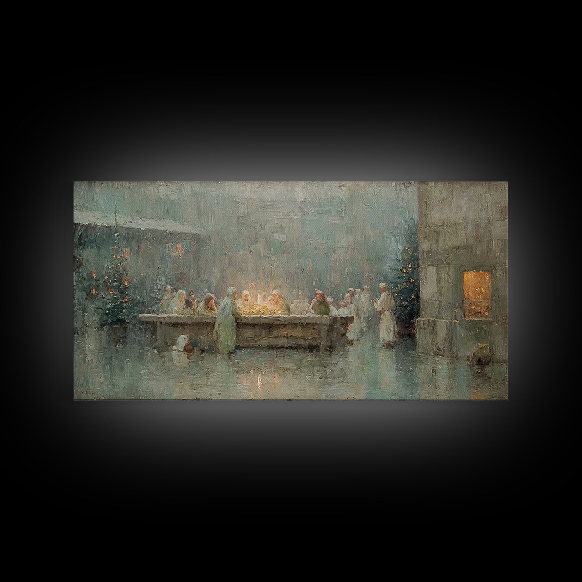 Silent Bethlehem | Framed Canvas Print | Christian Wall Art | Christian Art Canvas | Jesus Painting | Christmas Art | Christian Decor