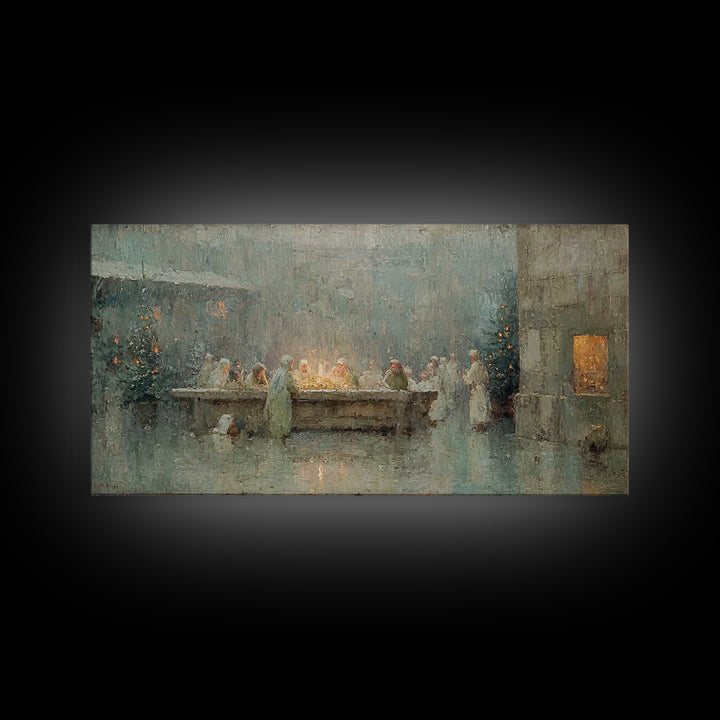 Silent Bethlehem | Framed Canvas Print | Christian Wall Art | Christian Art Canvas | Jesus Painting | Christmas Art | Christian Decor