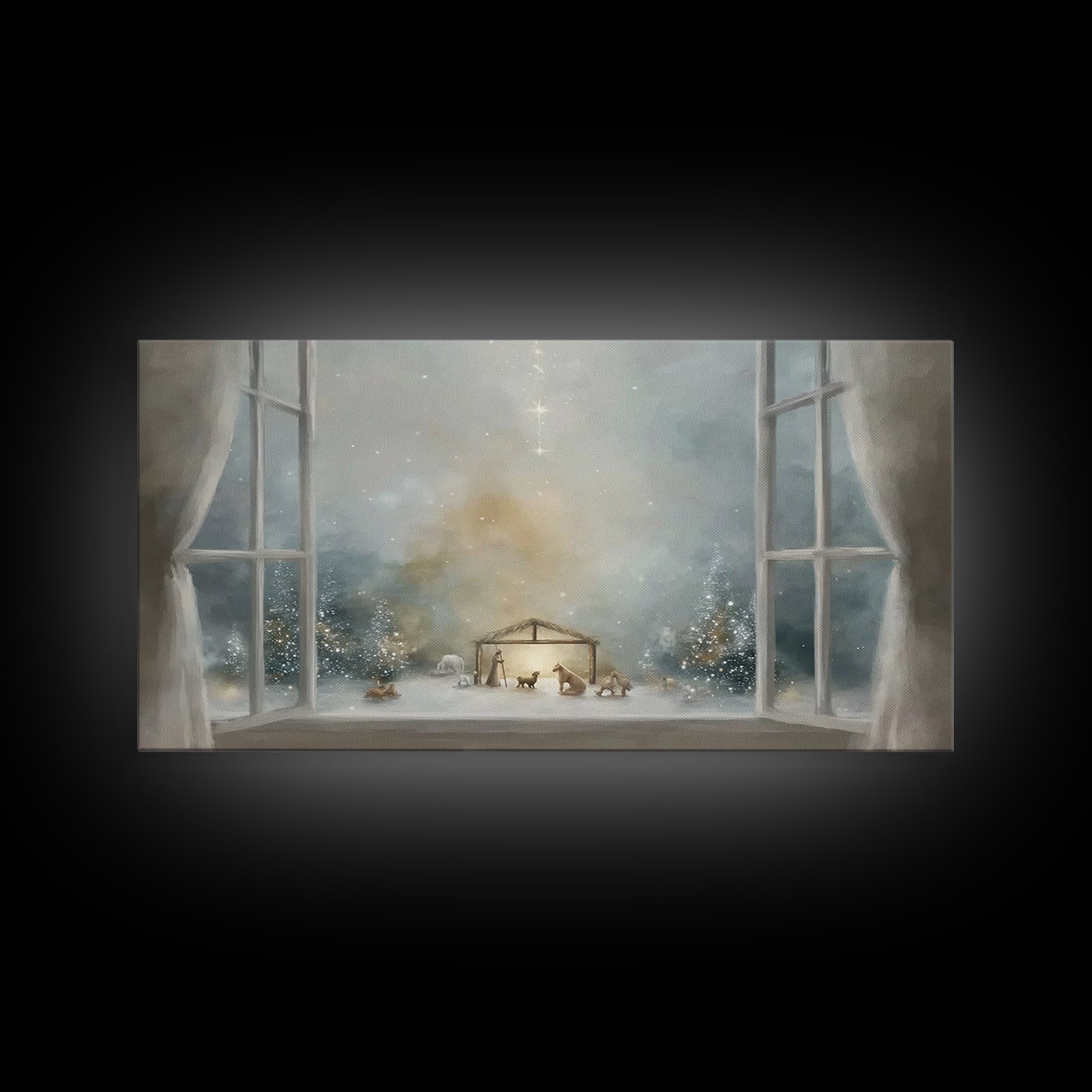 Holy Window Light | Framed Canvas Print | Christmas Art | Christian Art Canvas | Christian Wall Art | Christian Decor | Jesus Painting
