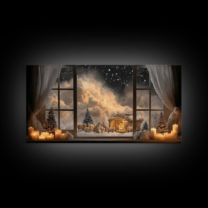 Star of Mercy | Framed Canvas Print | Christian Art Canvas | Jesus Painting | Christian Wall Art | Christmas Art | Christian Decor
