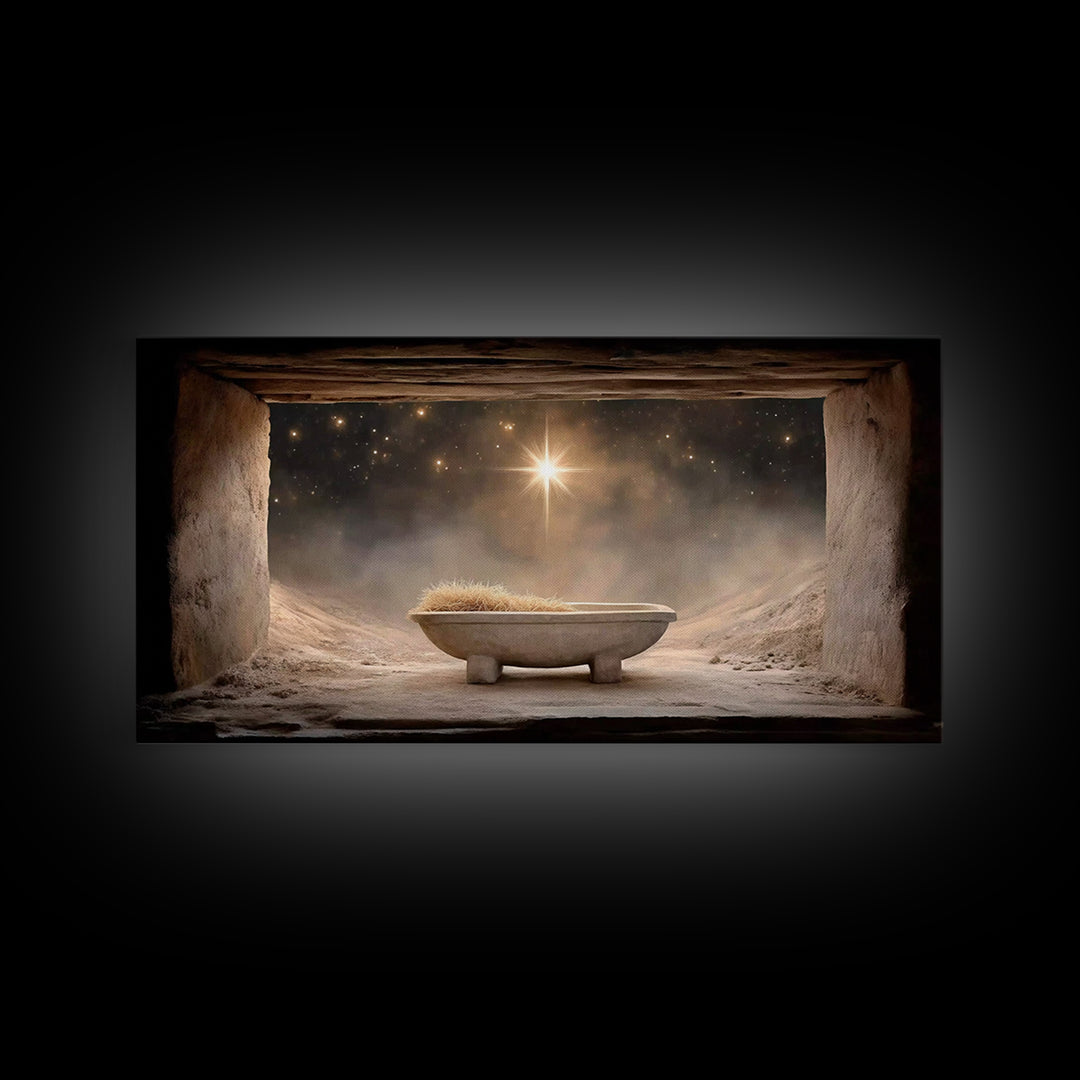 Heavenly Dawn | Framed Canvas Print | Jesus Painting | Christian Wall Art | Christian Christmas Art | Christian Art Canvas | Christian Deco