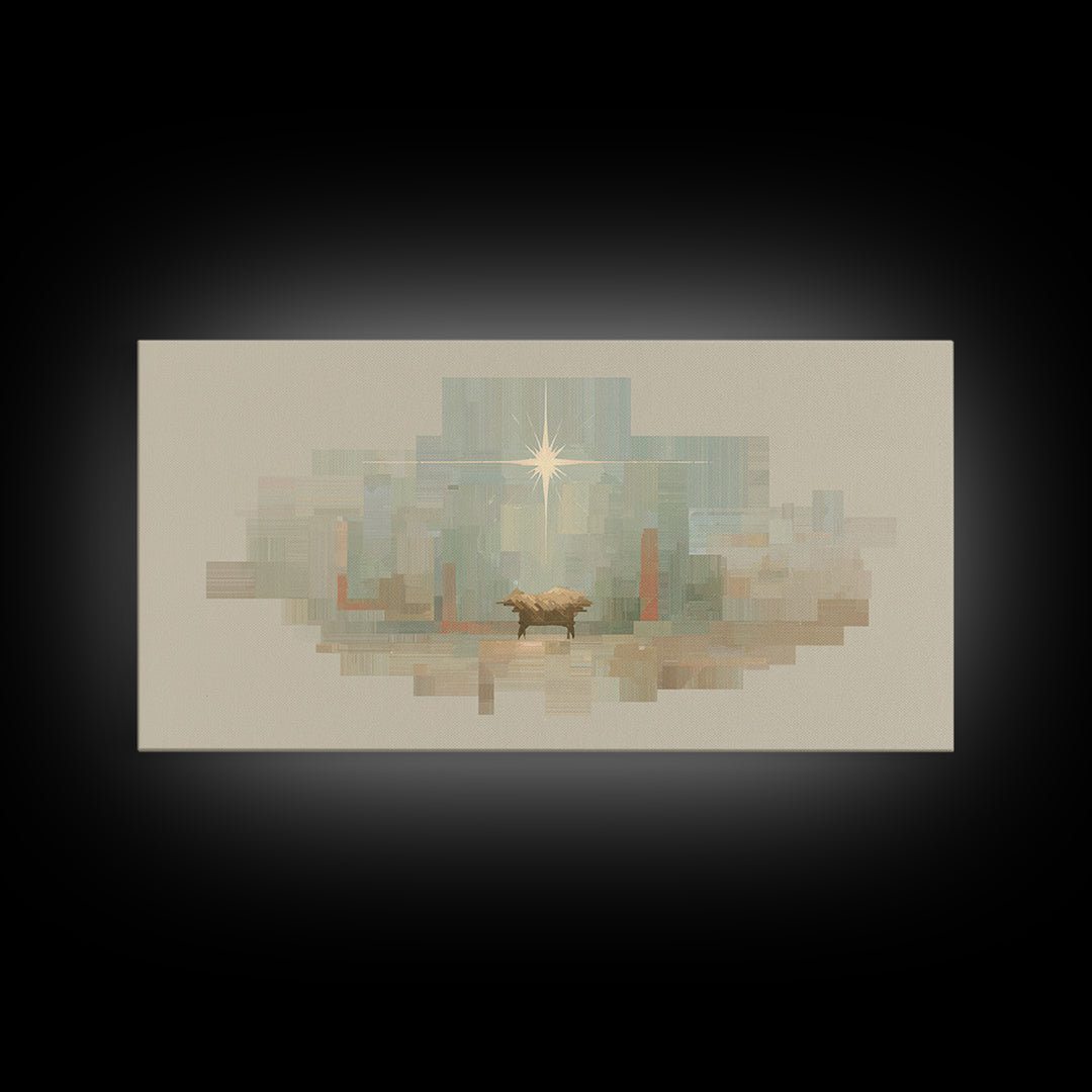 Sacred Night | Framed Canvas Print | Christian Art Canvas | Christian Wall Art | Christmas Art | Christian Decor | Jesus Painting