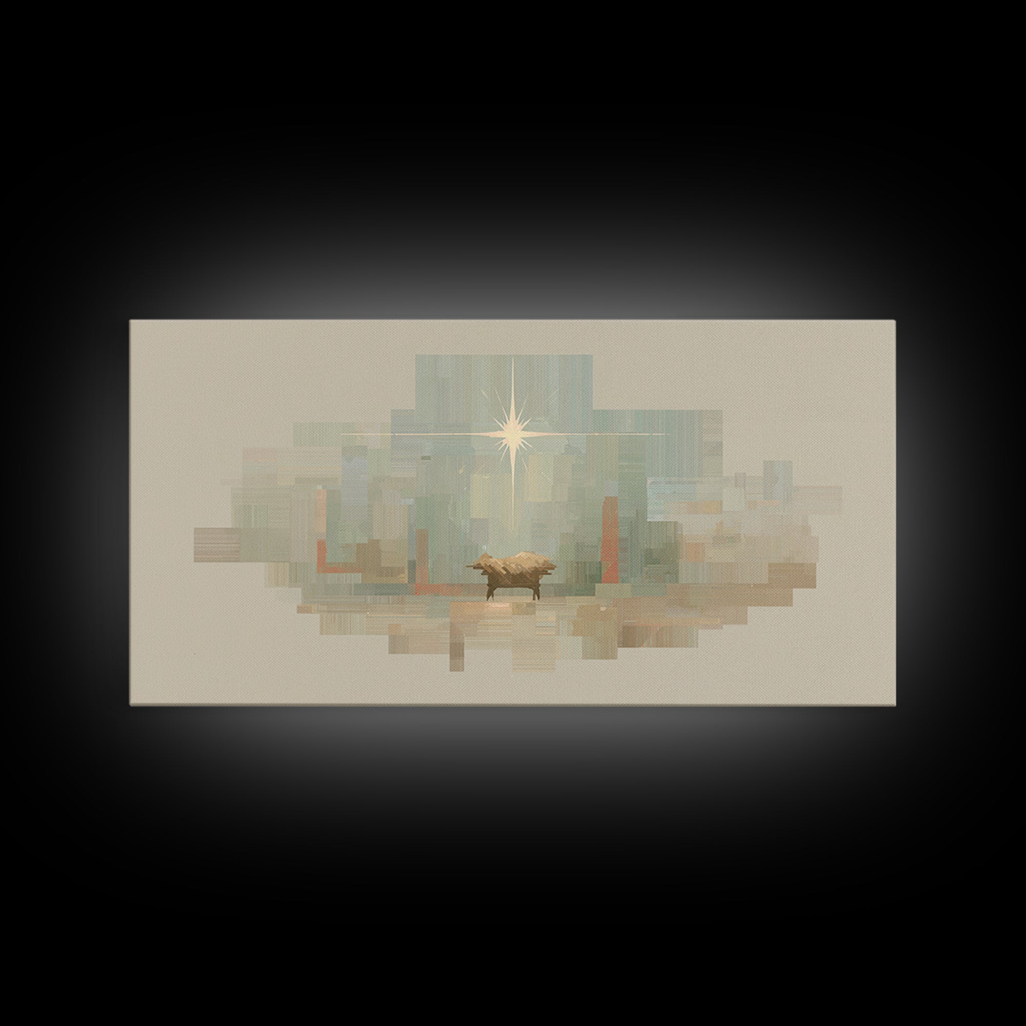 Sacred Night | Framed Canvas Print | Christian Art Canvas | Christian Wall Art | Christmas Art | Christian Decor | Jesus Painting