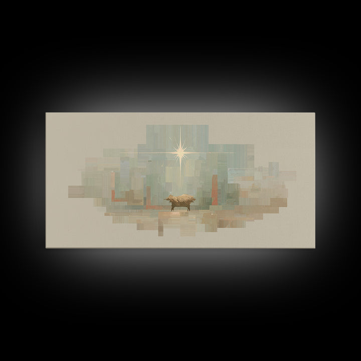 Sacred Night | Framed Canvas Print | Christian Art Canvas | Christian Wall Art | Christmas Art | Christian Decor | Jesus Painting