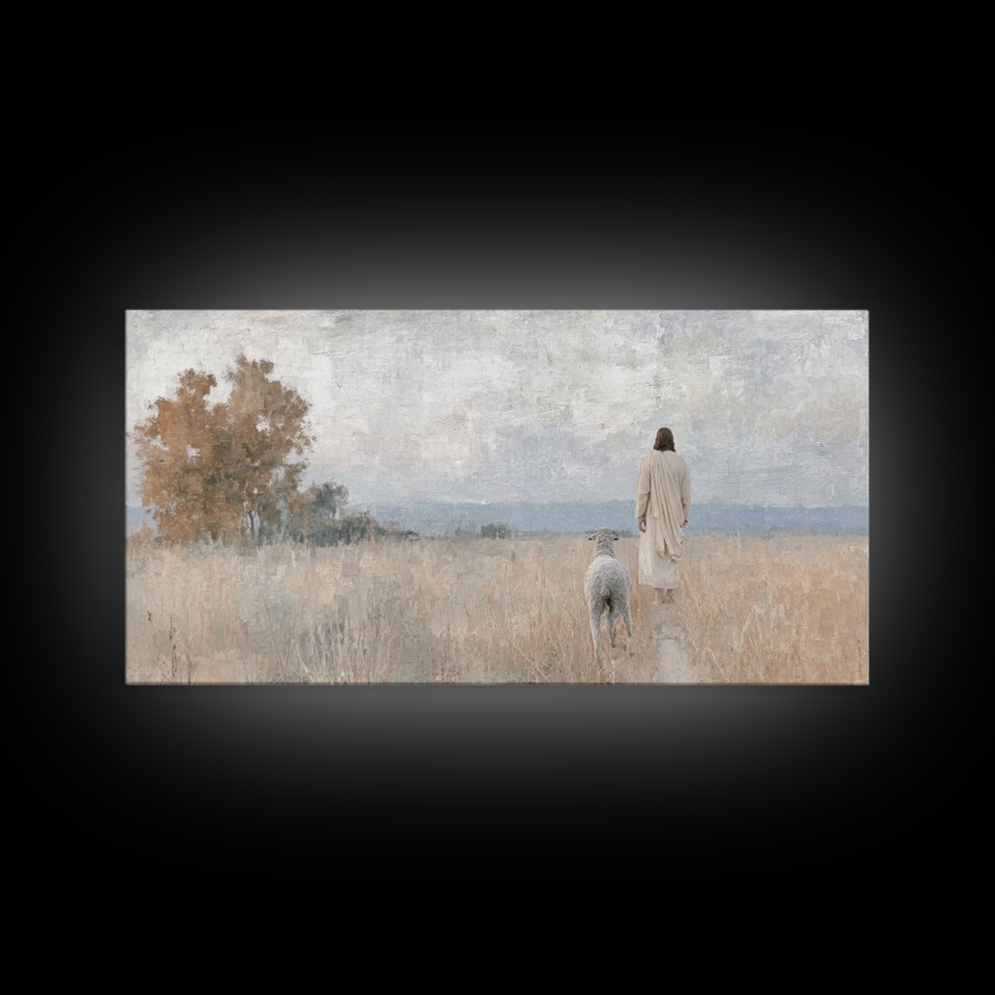 Pastoral Grace – Framed Canvas Print – Christian Wall Art – Jesus Painting – Christian Art Canvas – Christian Christmas Art – Art Print