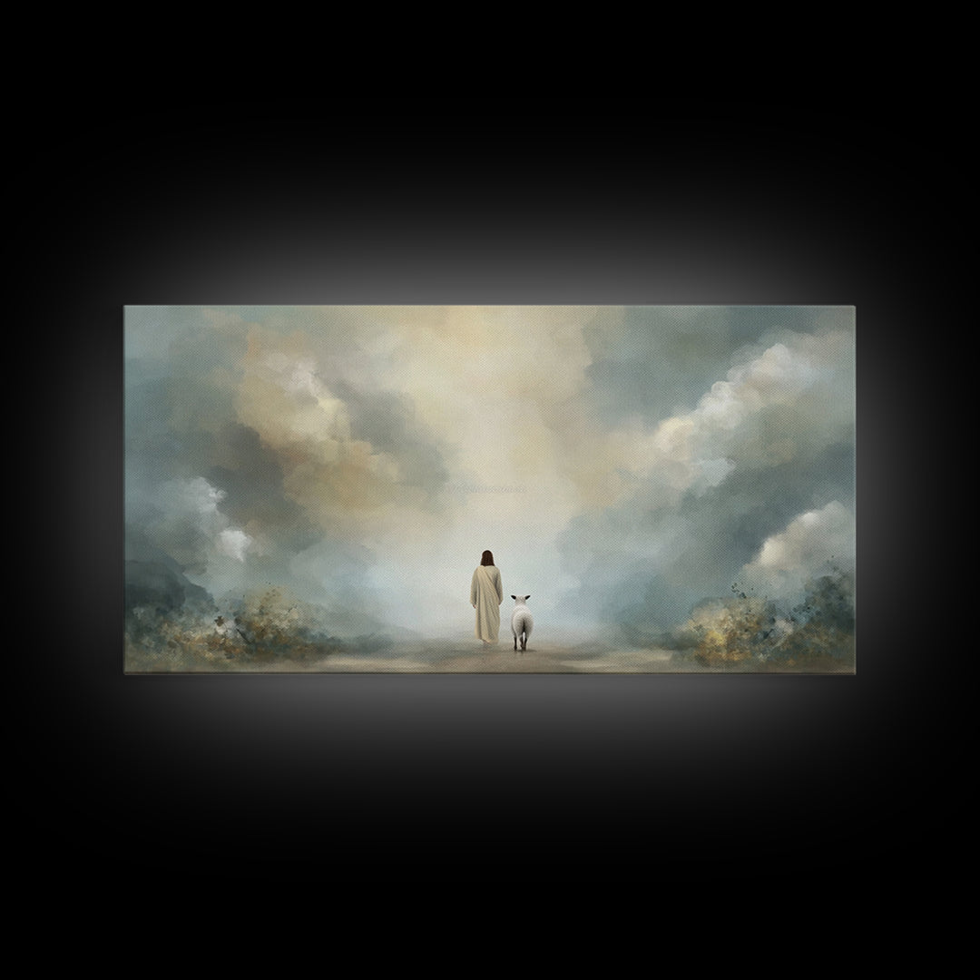 Heavenly Path – Framed Canvas Print – Christian Art Canvas – Jesus Painting – Christian Wall Art – Christian Christmas Art – Faith Decor –