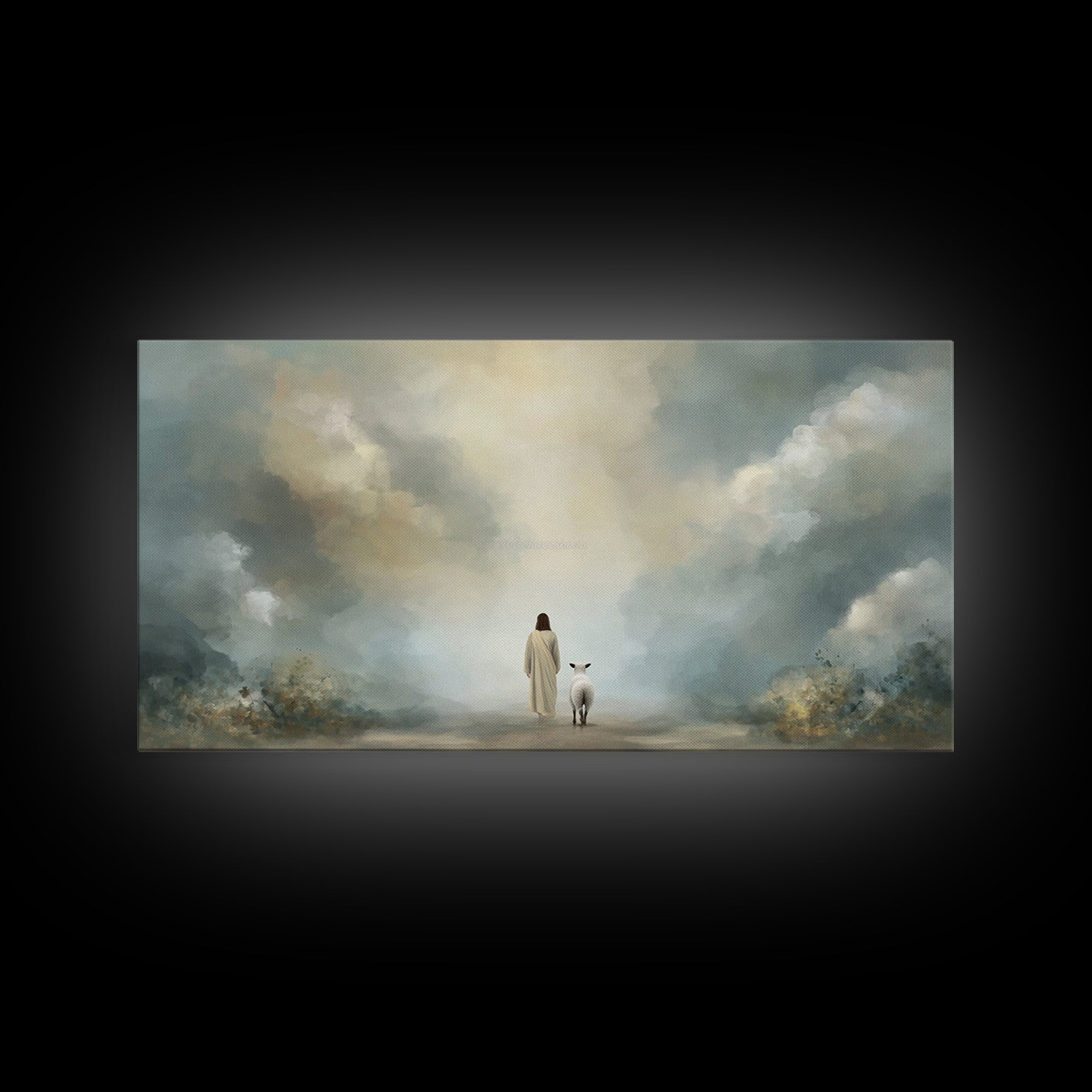 Heavenly Path – Framed Canvas Print – Christian Art Canvas – Jesus Painting – Christian Wall Art – Christian Christmas Art – Faith Decor –