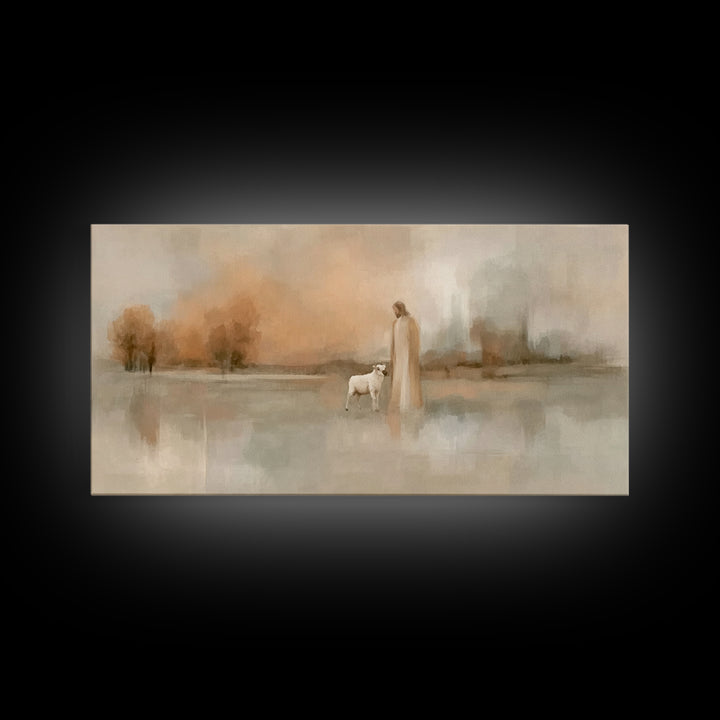 Soft Morning Light | Framed Canvas Print | Christian Art Print | Christian Wall Art | Jesus Painting | Christian Christmas Art | Christian