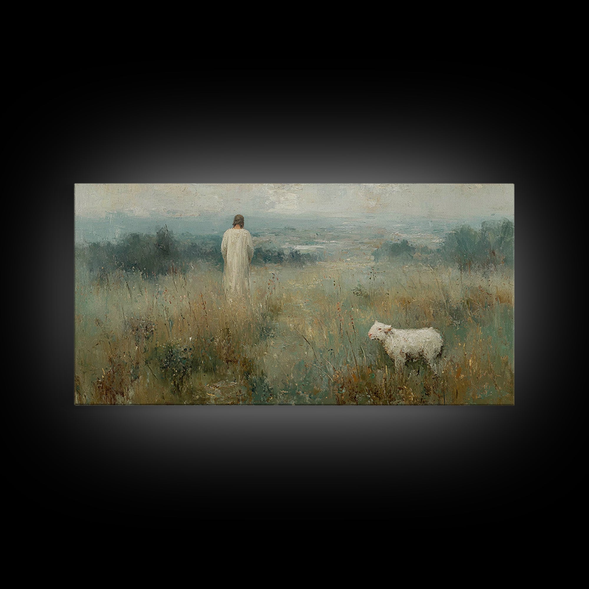 Autumn Mercy, Framed Canvas Print, Christian Art Canvas, Christian Wall Art, Jesus Painting, Christmas Art, Christian Decor, Faith Art