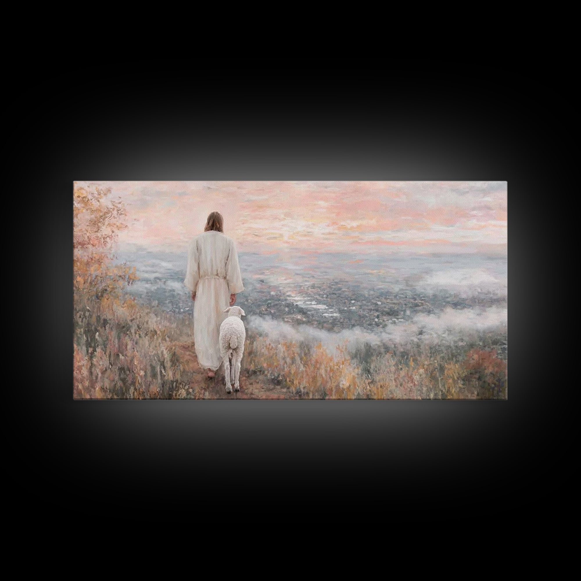 Hillside Blessing – Framed Canvas Print – Jesus Painting – Christian Art Canvas – Christian Wall Art – Christmas Art – Christian Gift – Fai