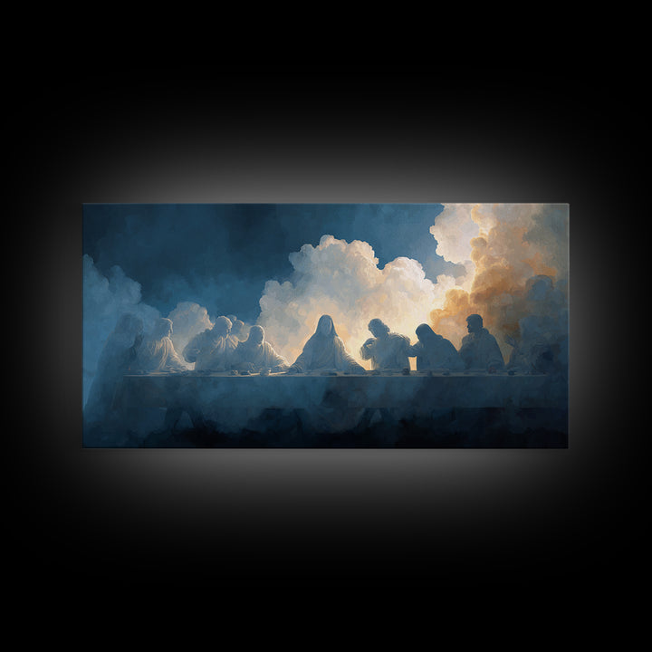 Divine Table Glory | Framed Canvas Print | Christian Wall Art | Jesus Painting | Christian Art Canvas | Modern Christian Art | Christian De