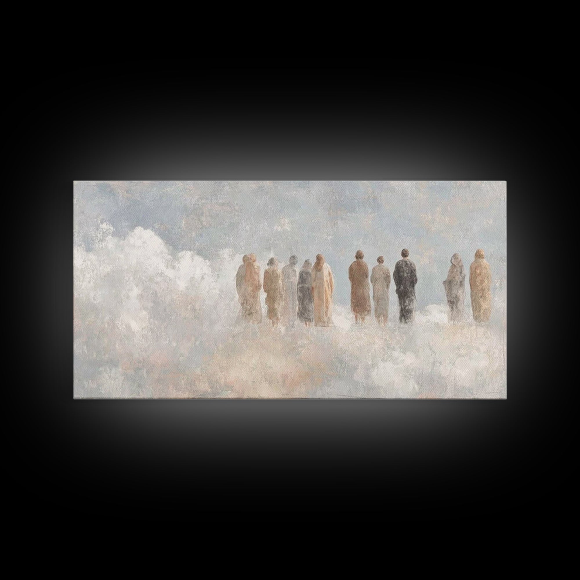 Cloudborne Witnesses, Framed Canvas Print, Christian Art Canvas, Christian Wall Art, Christian Art, Christian Painting, Subtle Christian Ar
