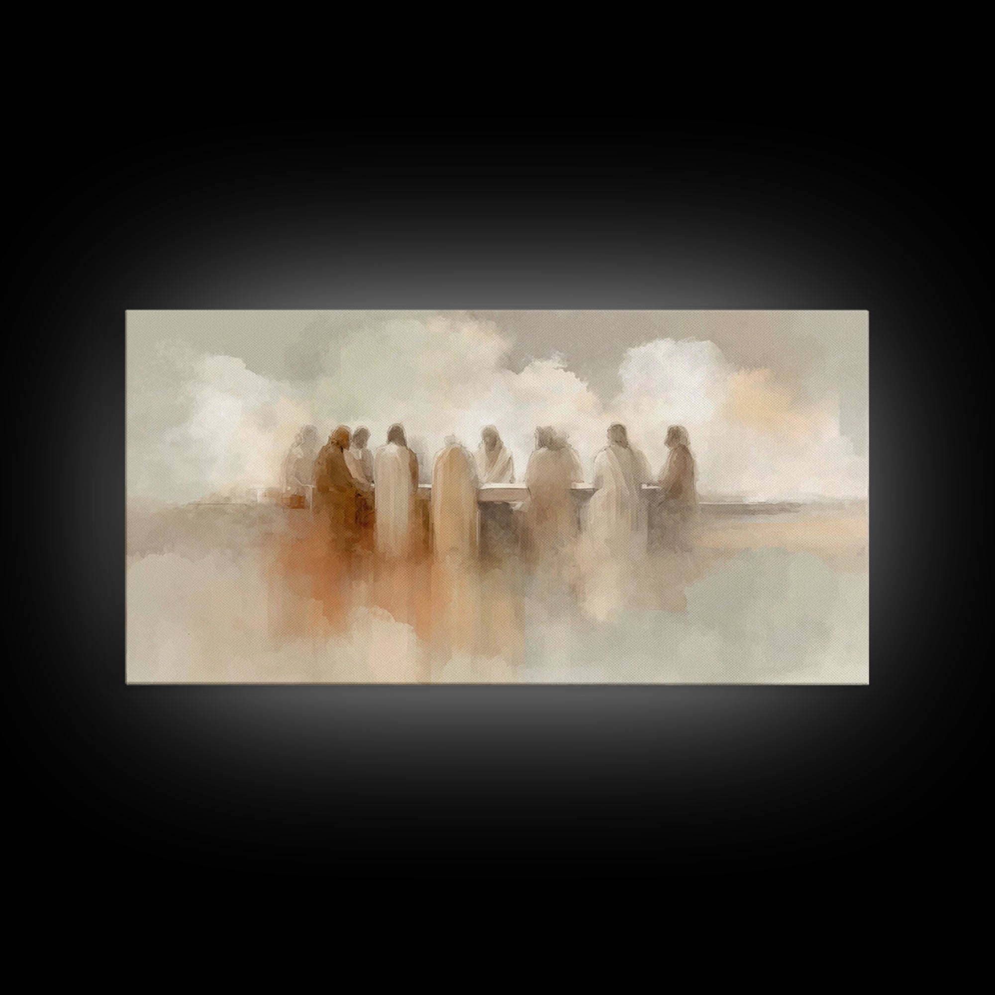 Sacred Table Harmony – Framed Canvas Print – Christian Art Canvas – Christian Wall Art – Christian Art – Modern Christian Painting – Christ