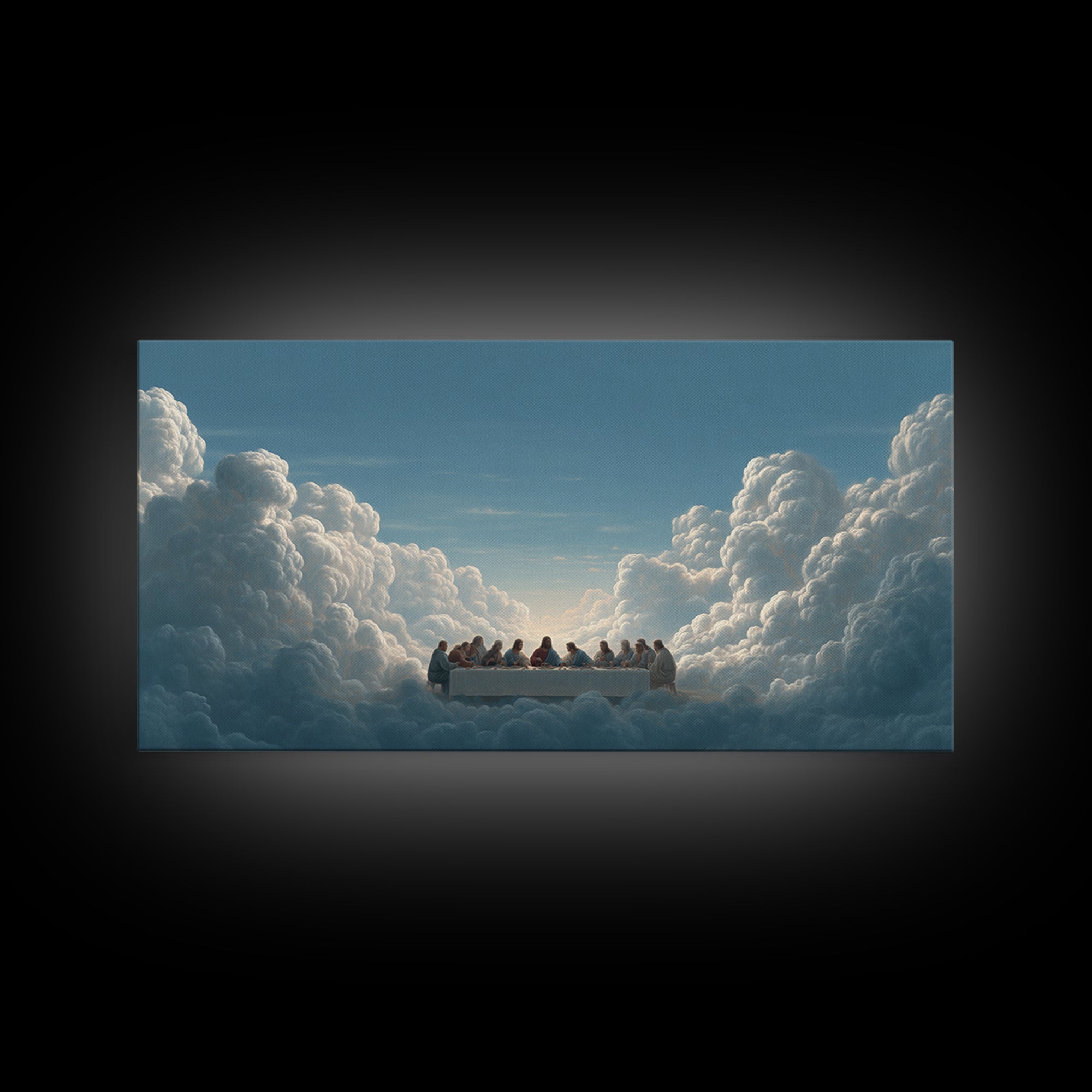 Celestial Banquet Rise – Framed Canvas Print – Christian Art – Christian Wall Art – Christian Art Canvas – Jesus Painting – Christian Gift