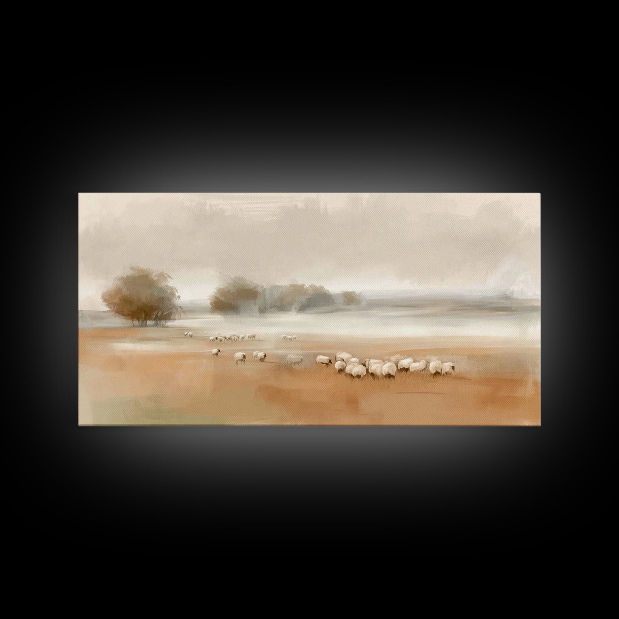 Pastoral Dawn – Framed Canvas Print – Christian Wall Art – Christian Art Canvas – Jesus Painting – Christian Christmas Art