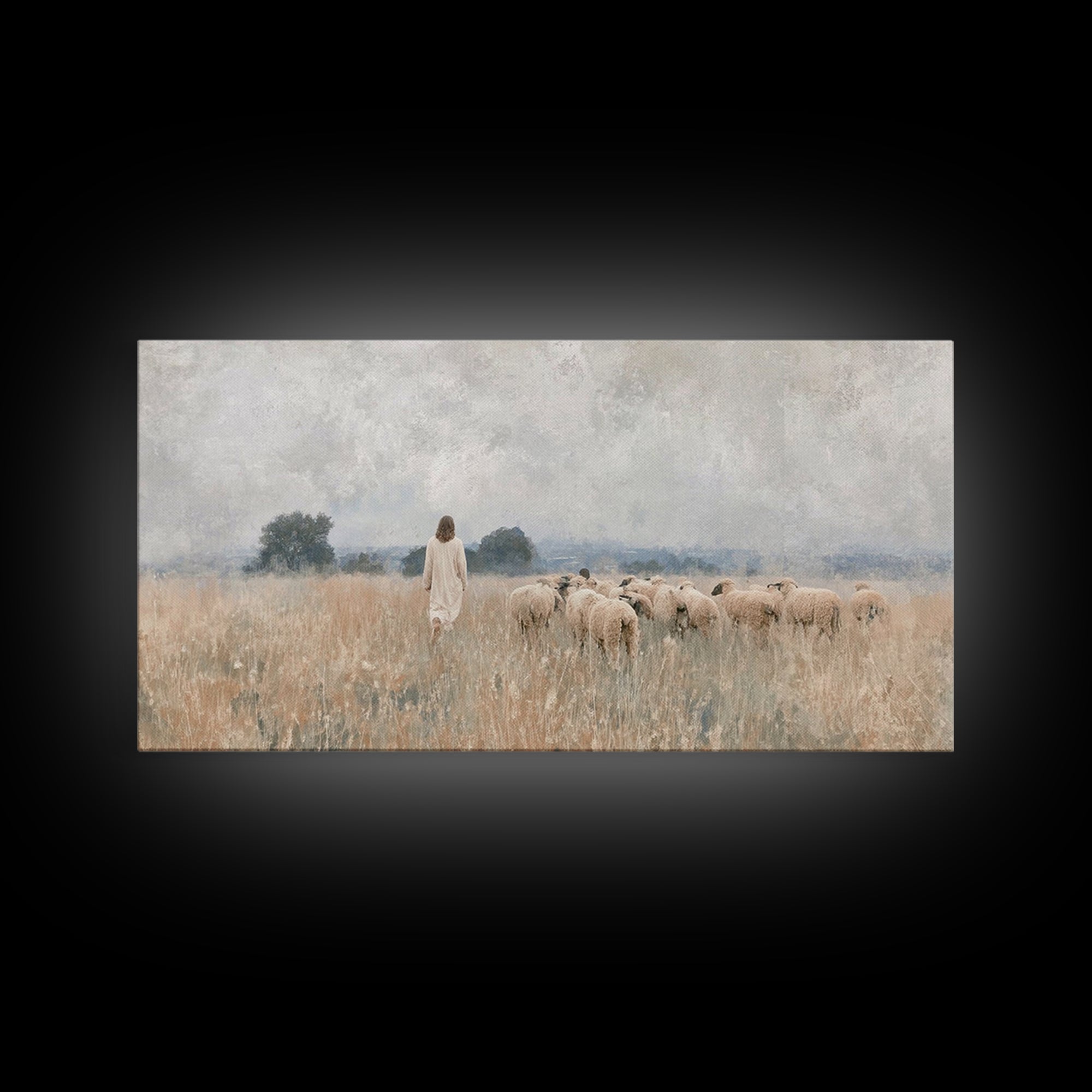 Quiet Field Grace – Framed Canvas Print – Christian Art Canvas – Christian Christmas Art – Christian Wall Art – Christmas Art – Jesus Paint