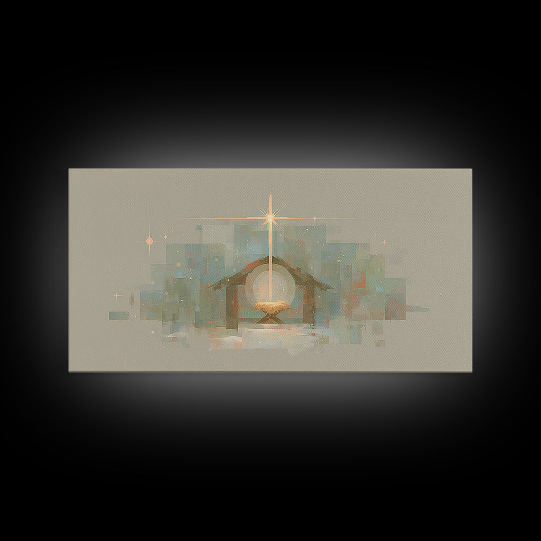Holy Night Star – Framed Canvas Print, Christian Christmas Art, Christian Art, Christmas Art Work, Christian Wall Art, Jesus Christmas Art