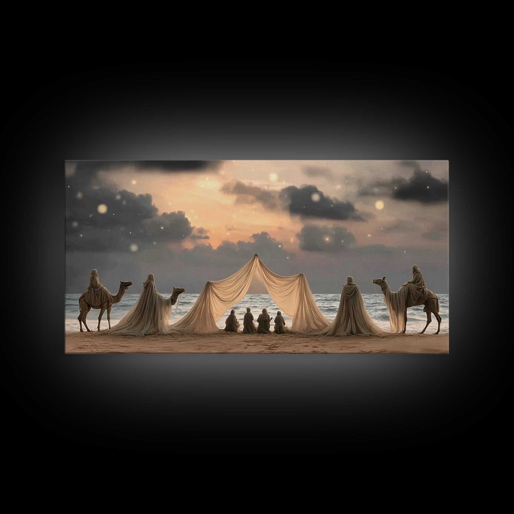 Desert Wanderers – Framed Canvas Print – Christian Art Print – Christian Wall Art – Jesus Painting – Christmas Canvas Wall Art – Christian