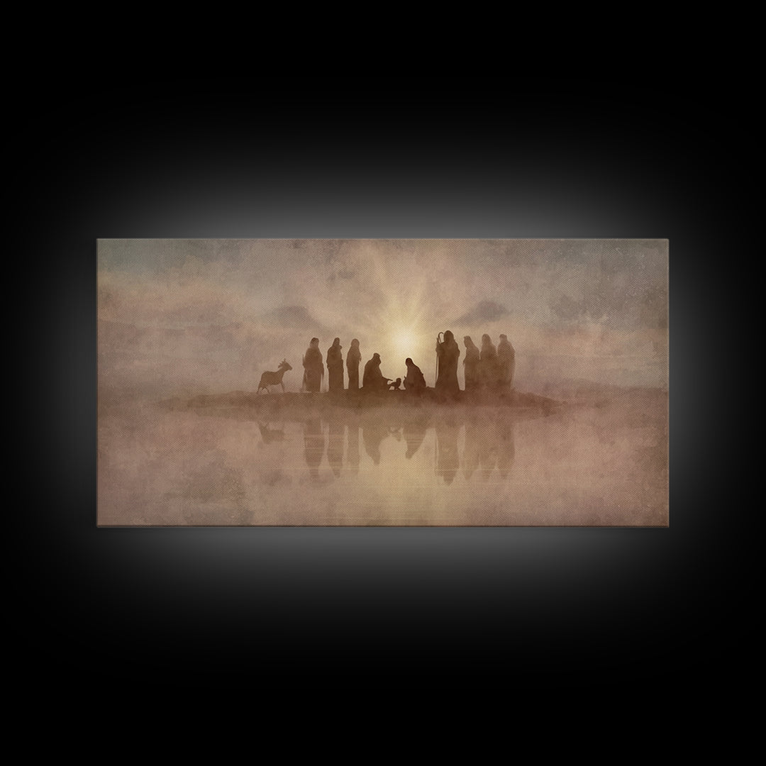 Sacred Gathering – Framed Canvas Print – Christian Paintings – Christian Wall Art – Minimalist Christian Art – Christian Art Canvas – Chris