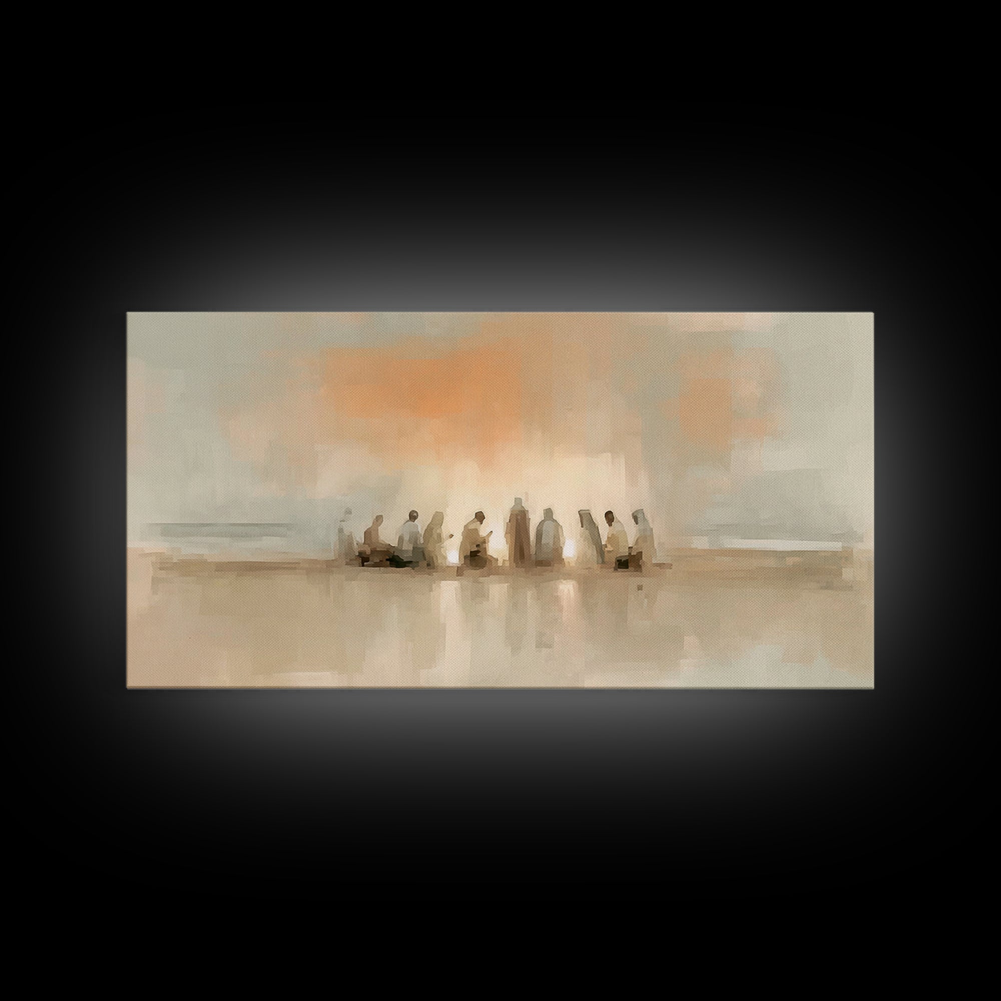 Silent Nativity – Framed Canvas Print – Christian Art Print – Christian Wall Art – Christian Art Canvas – Jesus Painting – Christmas Art Wo