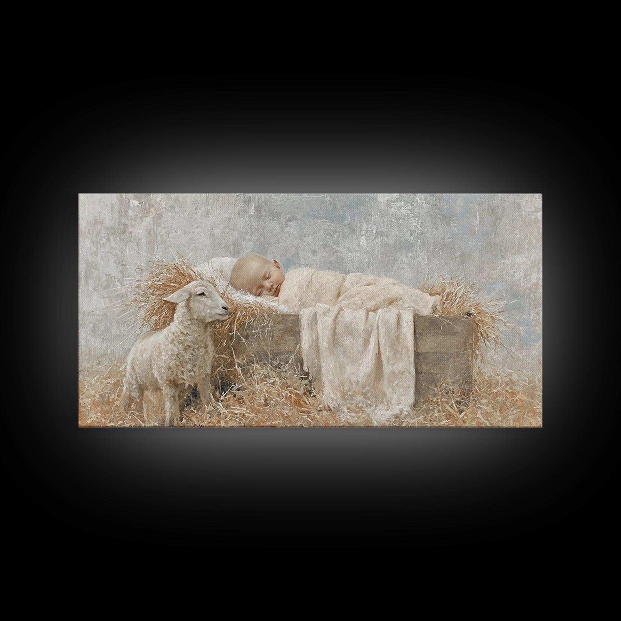 Holy Rest – Framed Canvas Print – Christian Art Print – Christian Wall Art – Jesus Christmas Art – Christmas Art Work – Christian Gift Idea