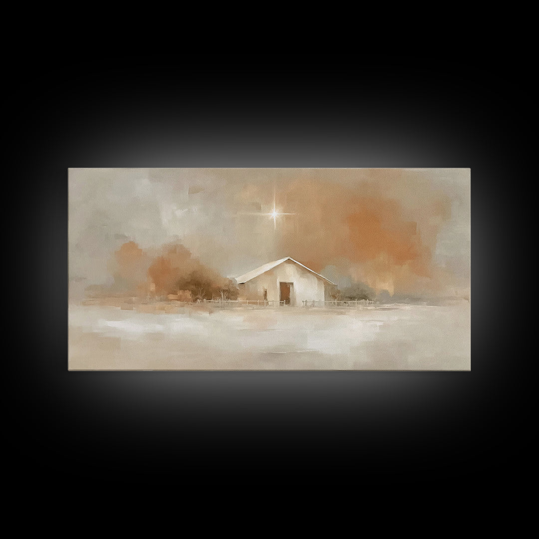 Holy Stillness – Framed Canvas Print – Christian Christmas Art – Subtle Christian Art – Christmas Art Prints – Christian Wall Art – Christi