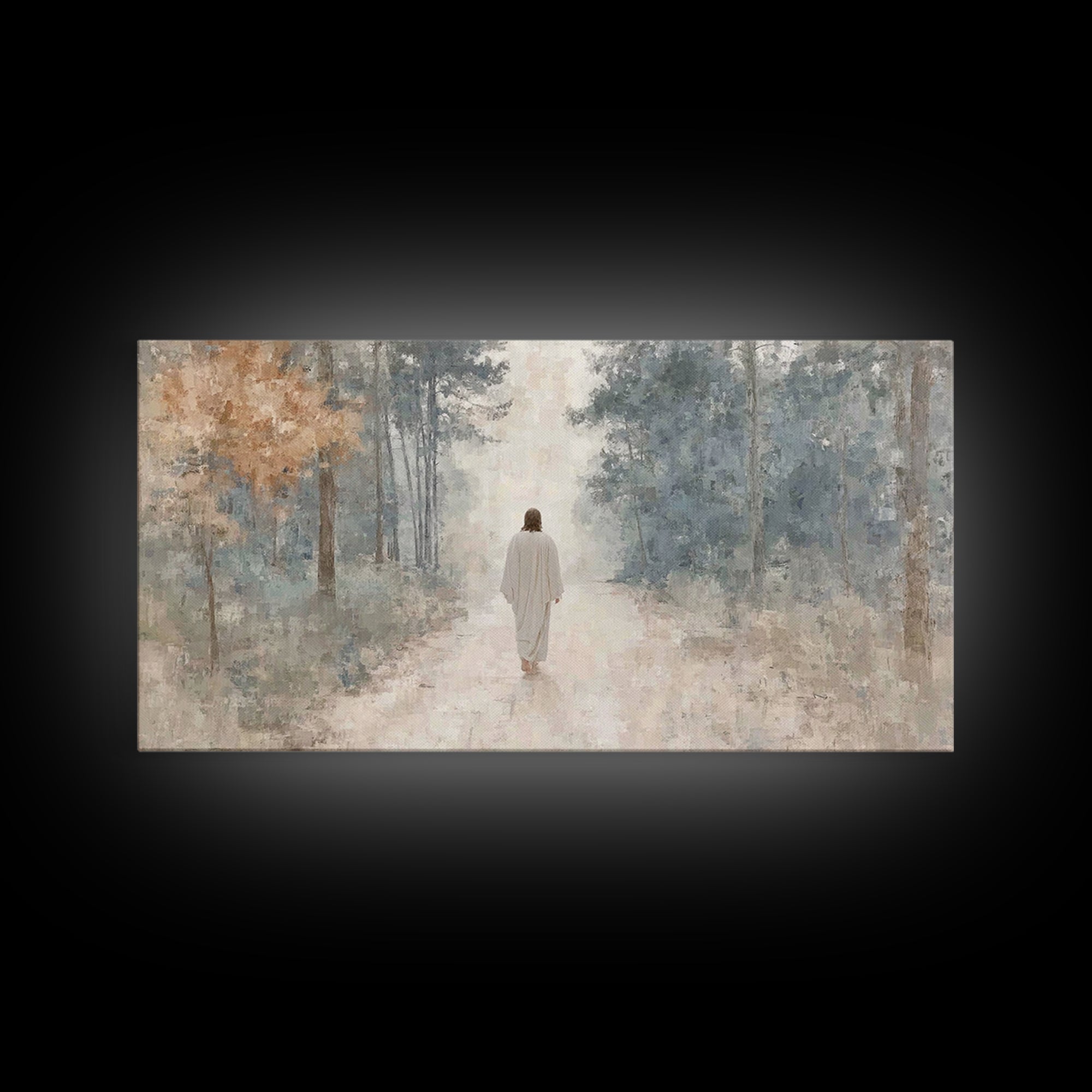 Path of Grace – Framed Canvas Print – Christian Art Print – Jesus Painting – Christian Wall Art – Minimalist Christian Art – Christian Art