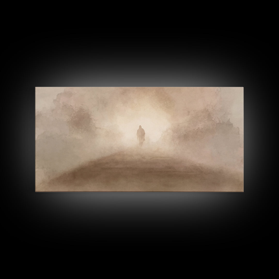 Walk in Light – Framed Canvas Print – Christian Art Canvas – Jesus Art Print – Christian Wall Art – Subtle Christian Art – Modern Christian