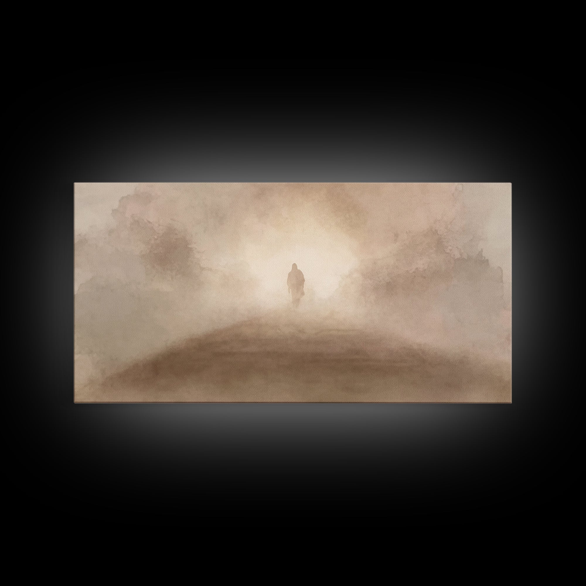 Walk in Light – Framed Canvas Print – Christian Art Canvas – Jesus Art Print – Christian Wall Art – Subtle Christian Art – Modern Christian