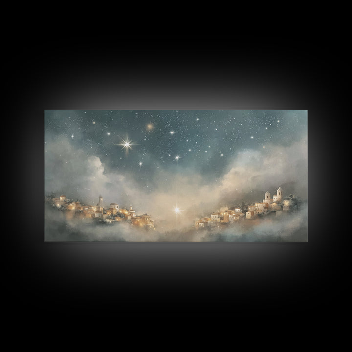 Star of Bethlehem – Framed Canvas Print – Christmas Art – Christian Art Prints – Christian Christmas Art – Christian Wall Art – Minimalist