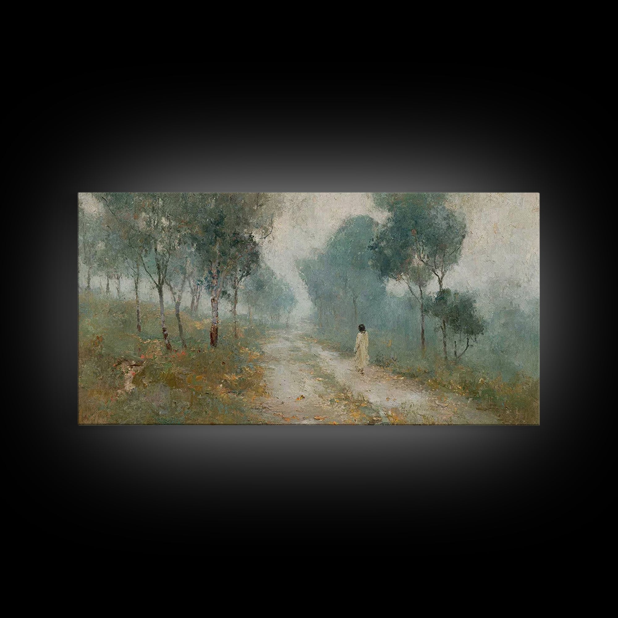 The Quiet Path – Framed Canvas Print – Christian Wall Art – Jesus Painting – Christian Art Canvas – Christian Decor – Christmas Art