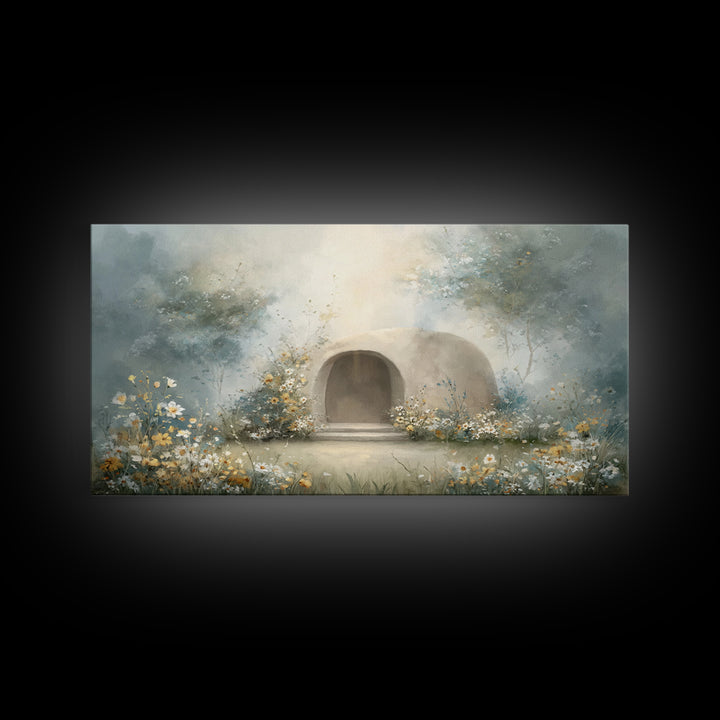 Blooming Sanctuary – Framed Canvas Print – Christian Art – Christian Wall Art – Christian Art Canvas – Christian Decor – Moody Christian Ar