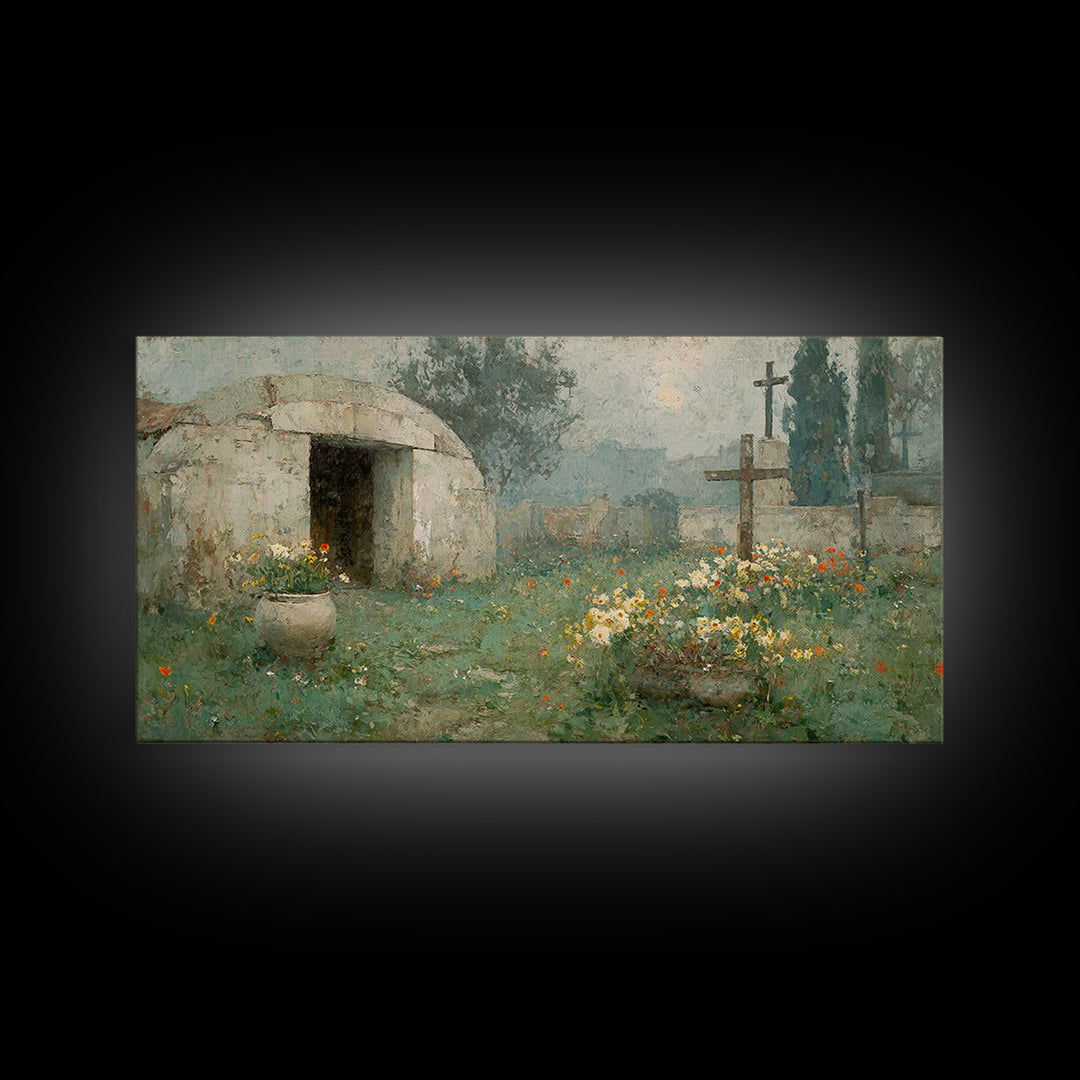 Risen Morning – Framed Canvas Print – Christian Wall Art – Christian Art Canvas – Christian Decor – Christian Art – Modern Christian Art