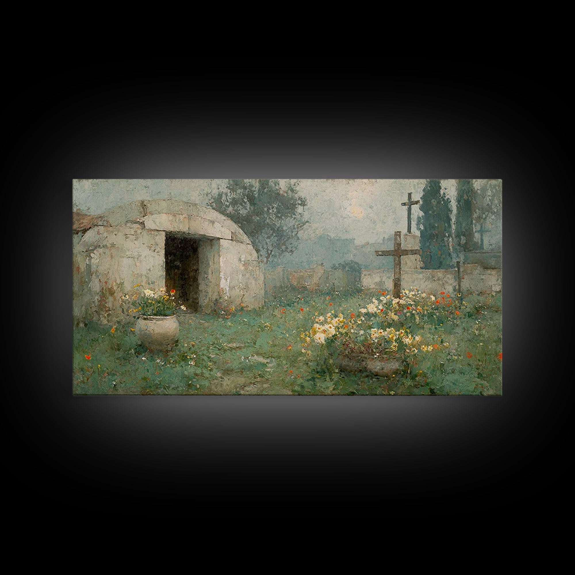 Risen Morning – Framed Canvas Print – Christian Wall Art – Christian Art Canvas – Christian Decor – Christian Art – Modern Christian Art