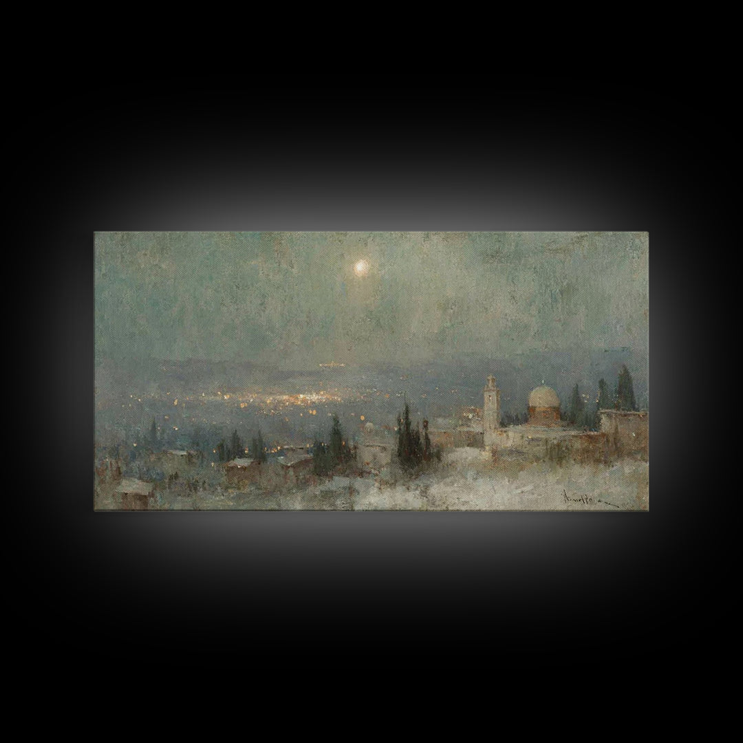 Silent Night Sky | Framed Canvas Print | Christian Art | Christmas Canvas Wall Art | Christian Christmas Art | Subtle Christian Art | Chris